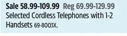 Canadian Tire Panasonic Selected Cordless Telephones with 1-2 Handsets offer