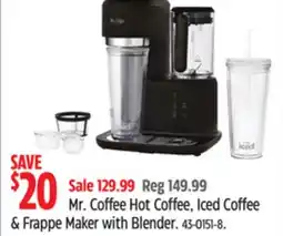 Canadian Tire Mr. Coffee Hot Coffee, Iced Coffee & Frappe Maker with Blender offer