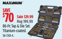 Canadian Tire 86-Pc Tap & Die Set Titanium-coated offer