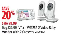 Canadian Tire VTech VM3252-2 Video Baby Monitor with 2 Cameras offer