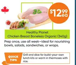 Healthy Planet Healthy Planet Chicken Breast Boneless Organic (340g) offer
