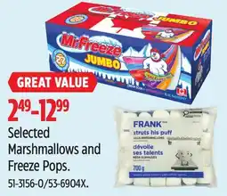 Canadian Tire Mr. Freeze Selected Marshmallows and Freeze Pops offer