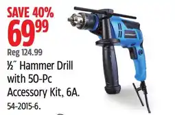 Canadian Tire Mastercraft V1β2Λ Hammer Drill with 50-Pc Accessory Kit offer