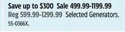 Canadian Tire Champion Selected Generator offer