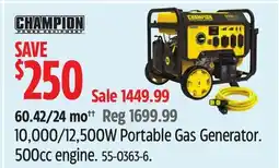 Canadian Tire 10,000/12,500W Portable Gas Generator offer