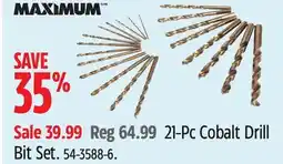 Canadian Tire 21-Pc Cobalt Drill Bit Set offer