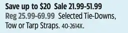 Canadian Tire MotoMaster Selected Tie-Downs, Tow or Tarp Straps offer