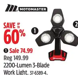 Canadian Tire Motomaster 2200-Lumen 3-Blade Work Light offer