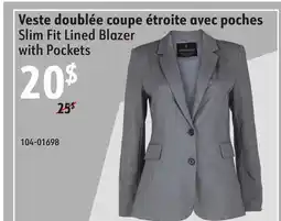 Sushi Shop Slim Fit Lined Blazer with Pockets offer