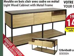 Sushi Shop Light Wood Cabinet with Metal Frame offer