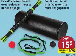Sushi Shop Corefit exercise kit with foam exercise roller and yoga band offer