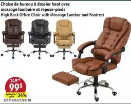 Sushi Shop High Back Office Chair with Massage Lumbar and Footrest offer