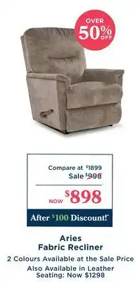 La Z Boy Aries Fabric Recliner offer