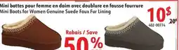 Sushi Shop Mini Boots for Women Genuine Suede Faux Fur Lining offer