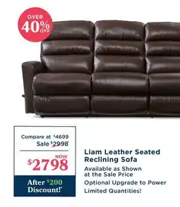 La Z Boy Liam Leather Seated Reclining Sofa offer