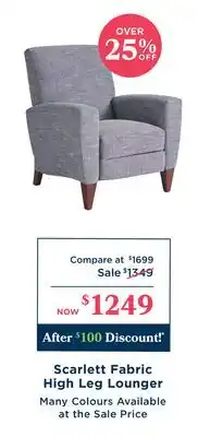 La Z Boy Scarlett Fabric High Leg Lounger offer