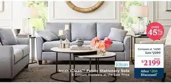 La Z Boy Noah iClean Fabric Stationary Sofa offer