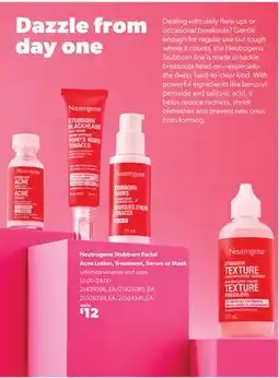 Real Canadian Superstore NEUTROGENA STUBBORN FACIAL ACNE LOTION, TREATMENT, SERUM OR MASK offer