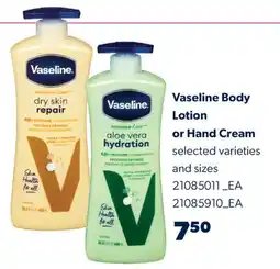 Real Canadian Superstore VASELINE BODY LOTION OR HAND CREAM offer