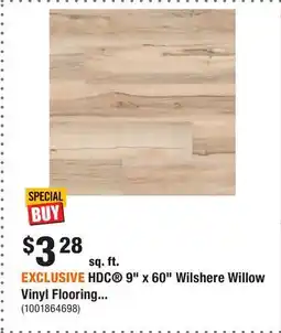 Home Depot EXCLUSIVE HDC 9 x 60 Wilshere Willow Vinyl Flooring offer