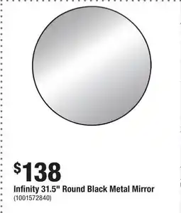 Home Depot Infinity 31.5 Round Black Metal Mirror offer