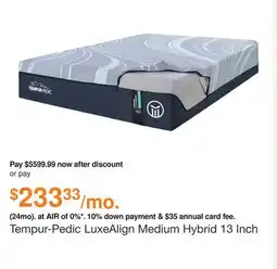 Ashley Furniture Tempur-Pedic LuxeAlign Medium Hybrid 13 Inch Mattress, Size: Queen by Tempur-Canada offer