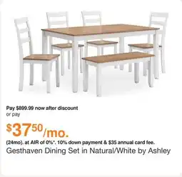 Ashley Furniture Gesthaven Dining Set in Natural/White by Ashley offer