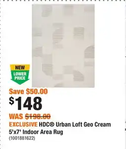 Home Depot EXCLUSIVE HDC Urban Loft Geo Cream 5'x7' Indoor Area Rug offer