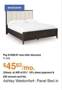 Ashley Furniture Ashley Westonfort- Panel Bed in Brown, Size: Queen offer
