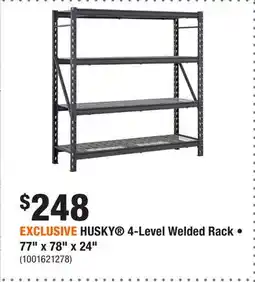 Home Depot EXCLUSIVE HUSKY 4-Level Welded Rack • 77 x 78 x 24 offer