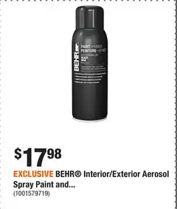 Home Depot EXCLUSIVE BEHR Interior/Exterior Aerosol Spray Paint and offer