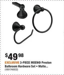 Home Depot EXCLUSIVE 3-PIECE MOEN Preston Bathroom Hardware Set • Matte offer