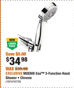 Home Depot EXCLUSIVE MOEN Eos 3-Function Hand Shower • Chrome offer