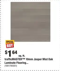 Home Depot trafficMASTER 10mm Jasper Mist Oak Laminate Flooring offer