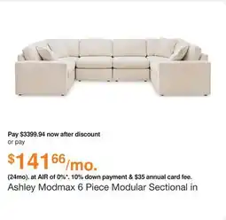 Ashley Furniture Ashley Modmax 6 Piece Modular Sectional in Oyster, Performance Fabric offer