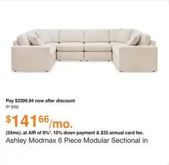 Ashley Furniture Ashley Modmax 6 Piece Modular Sectional in Oyster, Performance Fabric offer
