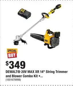 Home Depot DEWALT 20V MAX XR 14 String Trimmer and Blower Combo Kit • offer