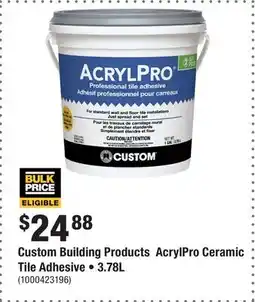 Home Depot Custom Building Products AcrylPro Ceramic Tile Adhesive • 3.78L offer