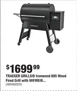 Home Depot TRAEGER GRILLS Ironwood 885 Wood Fired Grill with WiFIRE offer