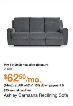 Ashley Furniture Ashley Barnsana Reclining Sofa with Power in Gravel, Fabric offer