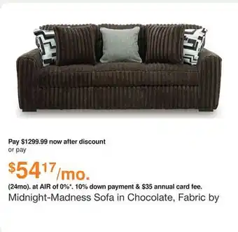 Ashley Furniture Midnight-Madness Sofa in Chocolate, Fabric by Ashley offer