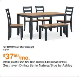 Ashley Furniture Gesthaven Dining Set in Natural/Blue by Ashley offer