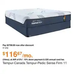 Ashley Furniture Tempur-Canada Tempur-Pedic Sense Firm 11 Inch Mattress, Size: Queen offer