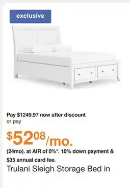 Ashley Furniture Trulani Sleigh Storage Bed in White, Size: Queen by Ashley offer