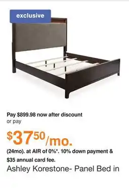 Ashley Furniture Ashley Korestone- Panel Bed in Brown, Size: Queen offer