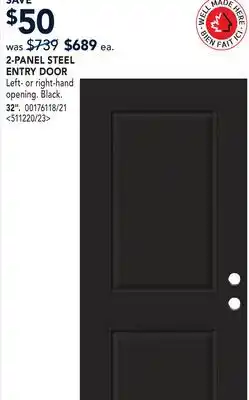 RONA 2-PANEL STEEL ENTRY DOOR offer