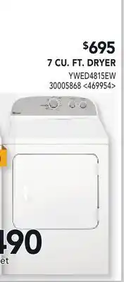 RONA WHIRLPOOL 7 CU. FT. DRYER offer