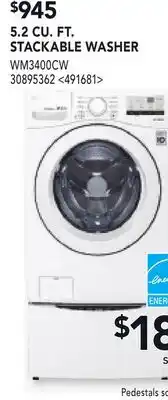 RONA LG 5.2 CU. FT. STACKABLE WASHER offer