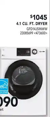 RONA GE APPLIANCES 4.1 CU. FT. DRYER offer