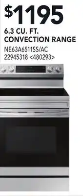 RONA 6.3 CU. FT. CONVECTION RANGE offer